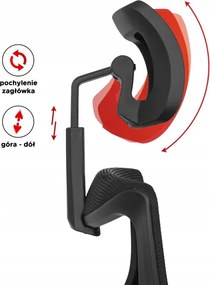 Fotel Biurowy Ergonomiczny Obrotowy SPIRAL Czarny z Zagłówkiem do Pracy