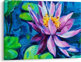 Obraz lilii wodnej na wodzie (70x50 cm)