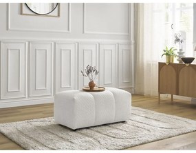 Biały podnóżek z materiału bouclé Roxelane – Bobochic Paris