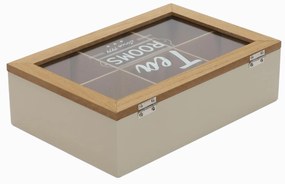 Pojemnik na herbatę z przegródkami TEA ROOM, 23 x 15,5 x 8 cm