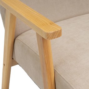 Beżowy fotel z tkaniny szenilowej Vintage – Casa Selección