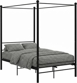 Czarne łóżko z baldachimem z metalu 120x200 cm T3-S22