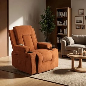 Rozkładany rudy masujący fotel  D9-S73