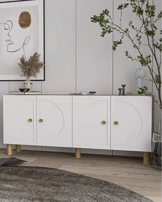 Komoda – 150 cm x 75 cm x 32 cm – Dąb szafirowy, biały – MDF