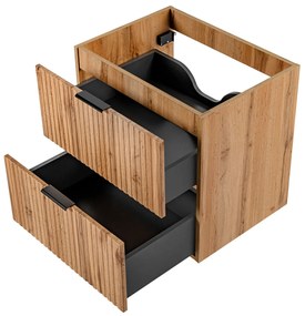 Szafka wisząca podumywalkowa w kolorze naturalnego drewna 60 x 46 cm ASTROS Light oak