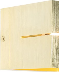 Nowoczesna lampa ścienna złota 9,7 cm - Transfer Groove