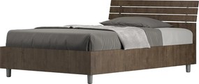 Łóżko bez stelaża 120x190 Nachylony zagłówek z listwami orzech Ankel