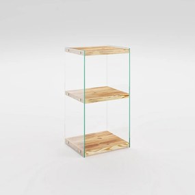 Nowoczesny dębowy regał na książki, wysokość 80 cm, szerokość 40 cm, głębokość 35 cm | 100% lite drewno sosnowe, ekologiczny, możliwość mont