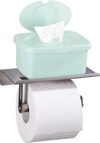 Uchwyt na papier toaletowy z półką na telefon, stal nierdzewna