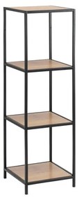 Czarno-naturalny regał w dekorze dębu 37x120 cm Seaford – Actona