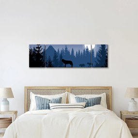 Obraz - Wataha wilków pod księżycem w pełni (170x50 cm)