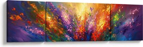Obraz - Abstrakcja kwiatów (170x50 cm)