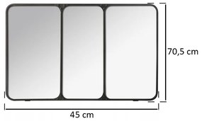Lustro trójdzielne w metalowej ramie, dekoracyjne zwierciadło w stylu nowoczesnym - 45 x 70,5 cm, Atmosphera Créateur d'intérieur