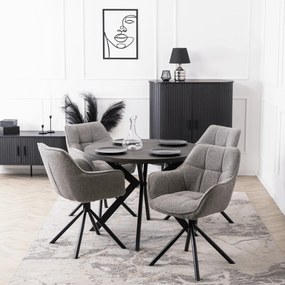 Obrotowe krzesło kubełkowe z tkaniny boucle Peony