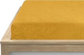 PrzytulneMieszkanie.pl Frotte prześcieradło PREMIUM żółtopomarańczowe 90x200 cm