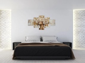 Obraz - Dziewczyna z różami (125x70 cm)