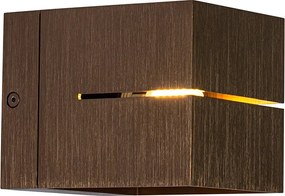 Nowoczesna lampa ścienna ciemny brąz - Transfer Groove