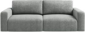 Szara rozkładana/ze schowkiem sofa z tkaniny szenilowej 252 cm Kona – Makamii