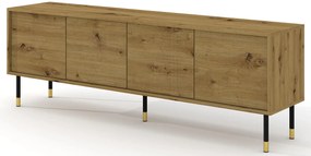 Frezowana szafka rtv dąb artisan - Javens 4X