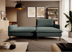 Narożnik GLOSSY z funkcją spania Prawostronny zestaw z poduszkami wolnostojący tkanina BUBBLE 12 WERSAL