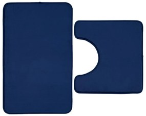 Ciemnoniebieskie dywaniki łazienkowe do WC z pianki pamięciowej zestaw 2 szt. 50x80 cm Anti-Bacterial – Catherine Lansfield