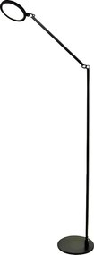 Regina - Regulowana czarna lampa podłogowa LED z metalu, wys. 135 cm Fabas Luce - Zintegrowane oświetlenie LED 9W CCT (3000K 4000K 5000K 6000K)