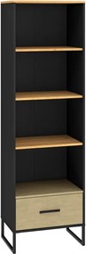 Regał wysoki COLIN 03 dąb złoty craft/czarny ML MEBLE