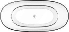 Mexen Pure wanna wolnostojąca transparentna 170 x 80 cm, clear, korek chrom - 58071708008