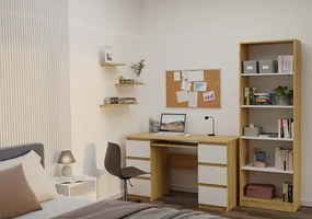 Nowoczesny regał z 5 półkami dąd artisan + biały L8-S70