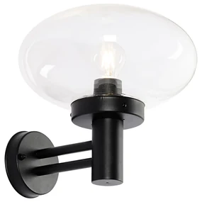 Zewnetrzna Nowoczesna lampa ścienna zewnętrzna czarna ze szkłem - Elly Nowoczesny Oswietlenie zewnetrzne