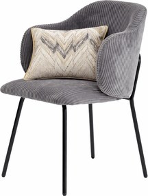 Szare sztruksowe krzesło tapicerowane W6-P42