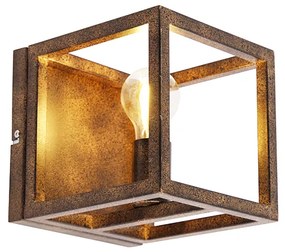 Industrialna lampa ścienna rdzawo-brązowa - CagePrzemysłowy Oswietlenie wewnetrzne