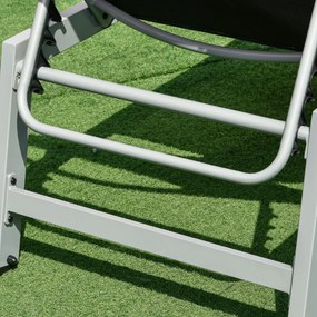 Outsunny Leżanka Ogrodowa z Aluminiowej z Regulowanym Oparciem, Czarny