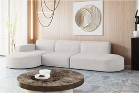 Narożnik w kształcie L Modena L, tkanina Poso, Ecru, Lewy