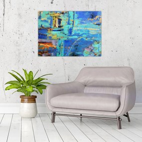 Obraz na szkle - Abstrakcyjny obraz olejny (70x50 cm)