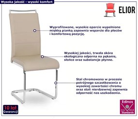 Beżowe nowoczesne krzesło na płozach - Balto