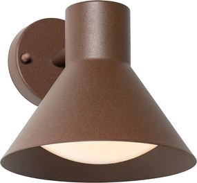 Industrialna lampa ścienna zewnętrzna rdzawo-brązowy stożek IP44 - Natas