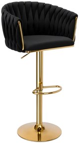 Welurowy czarny hoker na złotej nodze  L4-G63