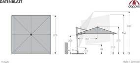 Derby DX 280 x 280 cm antracyt