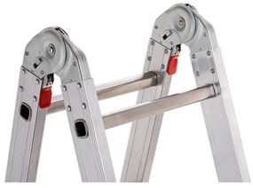 Aluminiowa uniwersalna drabina przegubowa, 4x3 szczeble, długość 3,565 m