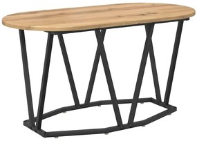 Nowoczesny stolik kawowy owalny metalowy dąb rzemieślniczy H3-T43