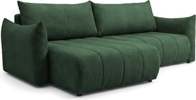 Narożnik Flo, z funkcją spania, do salonu, tkanina Poso, zielony (14)