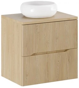 Szafka pod umywalkę NORDIC CREMONA 2S 60cm dąb cremona z umywalką nablatową WIKI COMAD