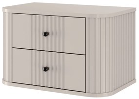 Zestaw szafek nocnych wiszących Vesper 56 cm - kaszmir / czarne uchwyty