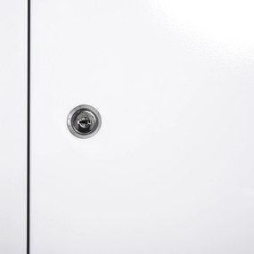 kleankin Apteczka szafka na lekarstwa apteczka pierwszej pomocy z zamkiem 3 półki stal kolor biały