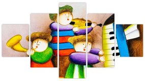 Obraz - Muzycy, malarstwo (125x70 cm)