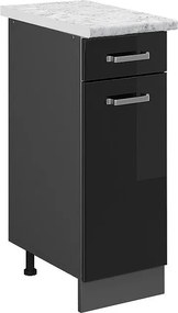 Szafka dolna do kuchni czarny wysoki połysk 30x60x81.6 r-line