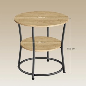 Stolik kawowy okrągły z półką - artisan - LET056B88