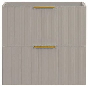 Szafka pod umywalkę wisząca ryflowana - Beżowy - szer. 60 cm - ZEVARA