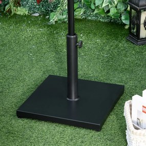 Outsunny Stabilna Podstawa Metalowa do Parasola, Pasuje do Rur Ø30mm Ø35mm Ø38mm, Czarna, 45x45x39cm | Aosom PL